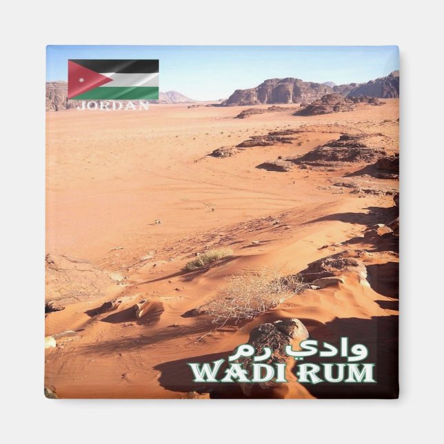 zJO017 öknen WADI RUM, Jordanien, Asien, Fridge Magnet (Framsidan)