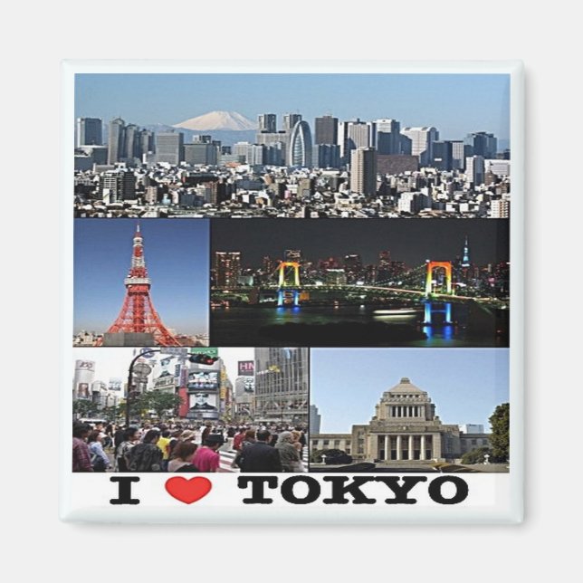 zJP003 i kärlek TOKYO, Japan, Asien, Fridge Magnet (Framsidan)