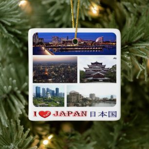 zJP007 i kärlek JAPAN, Asien Julgransprydnad Keramik