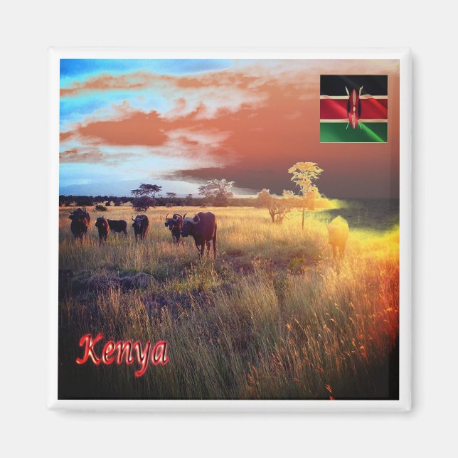 zKE007 KENYA, Panorama, Afrika, Fridge Magnet (Framsidan)