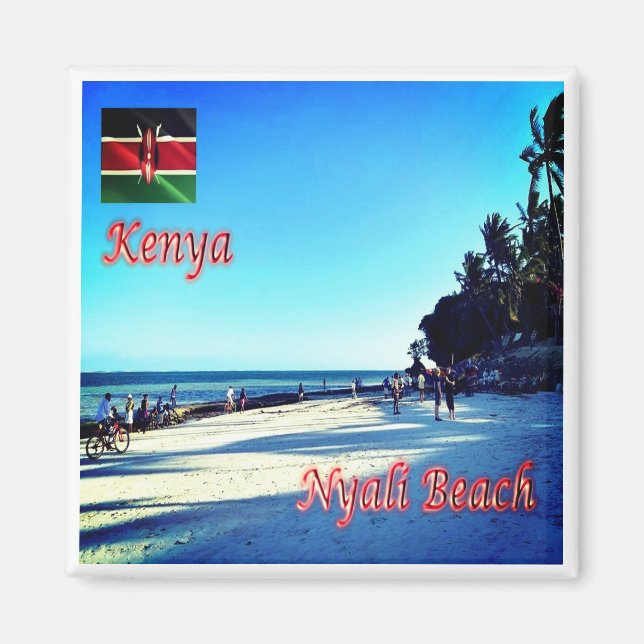 zKE019 KENYA, Nyali Beach, Afrika, Fridge Magnet (Framsidan)
