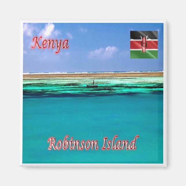 zKE021 KENYA, Robinson Island, Afrika, Kylskåp Magnet (Framsidan)