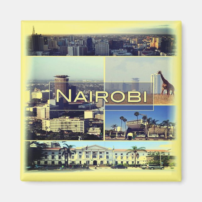 zKE026 NAIROBI, Kenya, Afrika, Fridge Magnet (Framsidan)