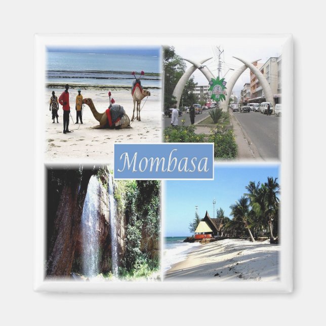 zKE030 MOMBASA, Mosaic, Kenya, Afrika, Fridge Magnet (Framsidan)