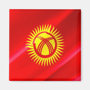 zKG002 Kirgizistan, FLAGGA Kirgizistan, Fridge Mag Magnet