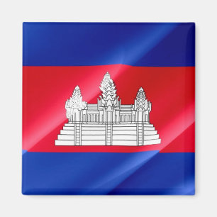 zKH002 Kambodjanska väktande FLAGGA Kambodja, Frid Magnet