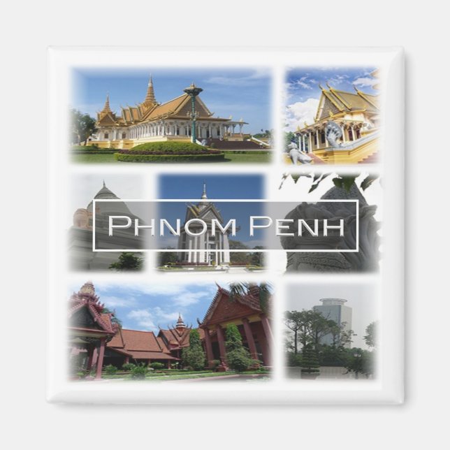 zKH004 PHNOM PENH, Kambodja, Asien, Frankrike Magnet (Framsidan)