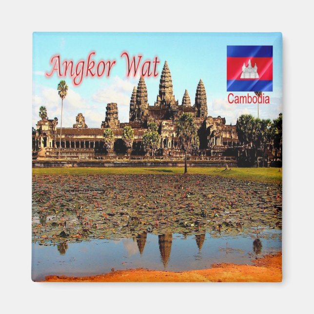 zKH005 ANGKOR WAT, Kambodja, Asien, Frankrike Magnet (Framsidan)