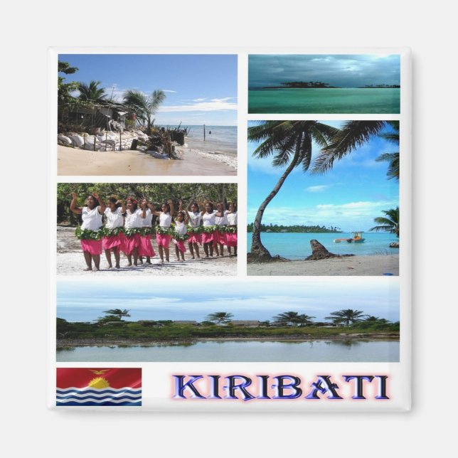 ZKI003 KIRIBATI, MOSAIC, Oceanien, Fridge Magnet (Framsidan)