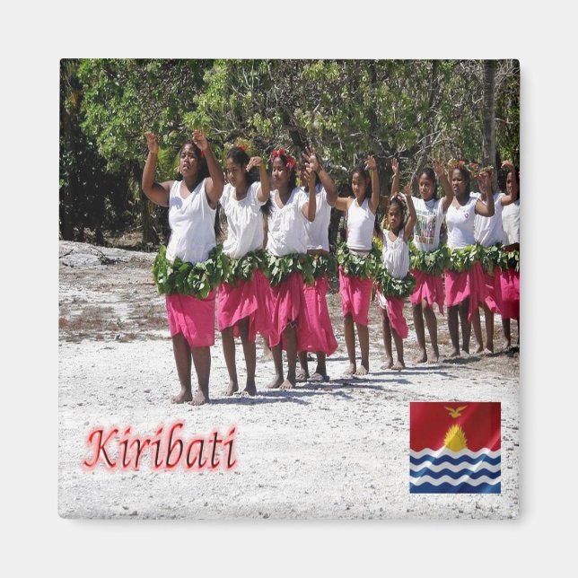 zKI008 KURIA, Afee, Dancers, KIRIBATI, Fridge Magnet (Framsidan)