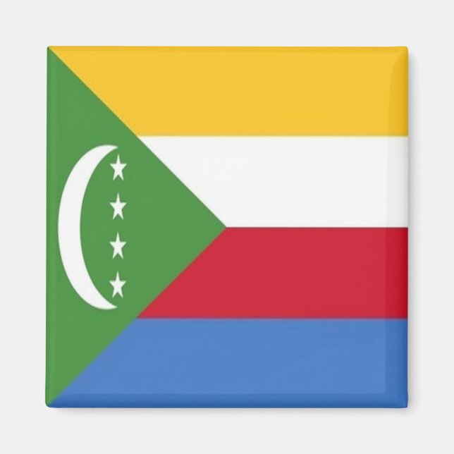 zKM001 COMOROS, Flagga, Afrika, Fridge Magnet (Framsidan)