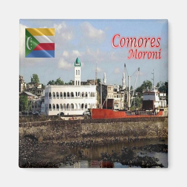 zKM007 MORONI, COMOROS, Afrika, Fridge Magnet (Framsidan)