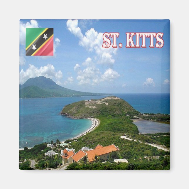 zKN006 SAINT KITTS View, Saint Kitts Nevis, Fridge Magnet (Framsidan)