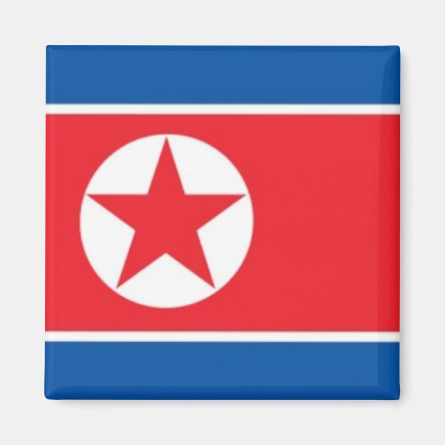 zKP001 Nordkoreas FLAGGA Nordkorea, Fridge Magnet (Framsidan)