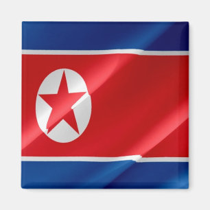 zKP002 Nordkoreas väktande FLAGGA Nordkoreas Fridg Magnet
