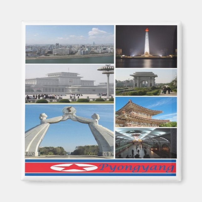 zKP003 PYONGYANG, Nordkorea, Fridge Magnet (Framsidan)