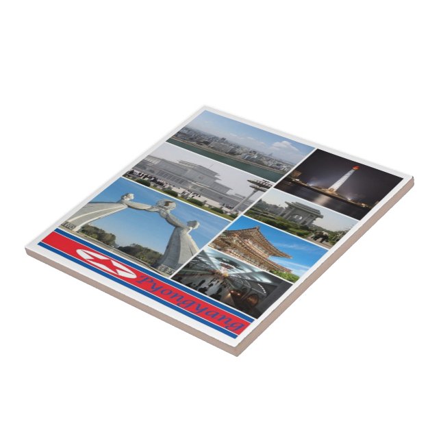 zKP003 PYONGYANG, Nordkorea Kakelplatta (Sidan)