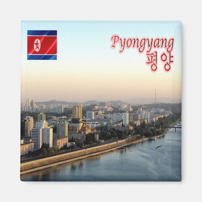 zKP006 Taedong River PYONGYANG Nordkorea, Fridge Magnet (Framsidan)
