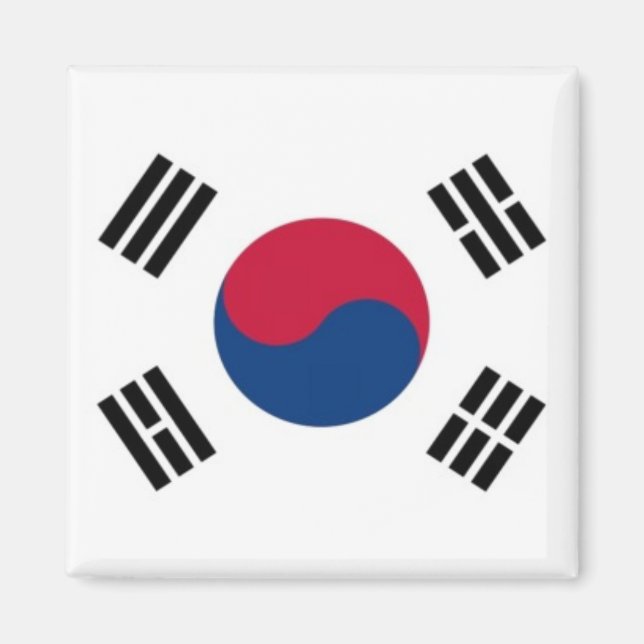 zKR001 Sydkoreas FLAGGA Sydkorea, Fridge Magnet (Framsidan)