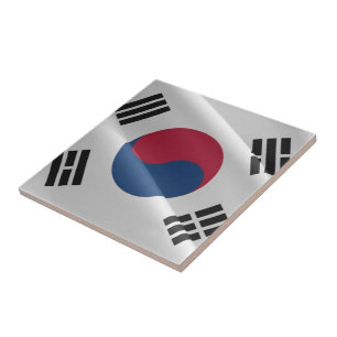 zKR002 Sydkorea som väver Sydkorea ur FLAGGA Kakelplatta