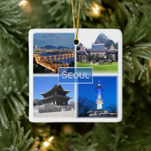 zKR003 SEOUL, Sydkorea ROK, Asien, Julgransprydnad Keramik