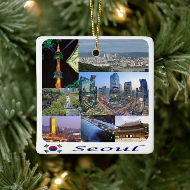 zKR008 SEOUL mosaic, Sydkorea, Asien, Julgransprydnad Keramik (Träd)