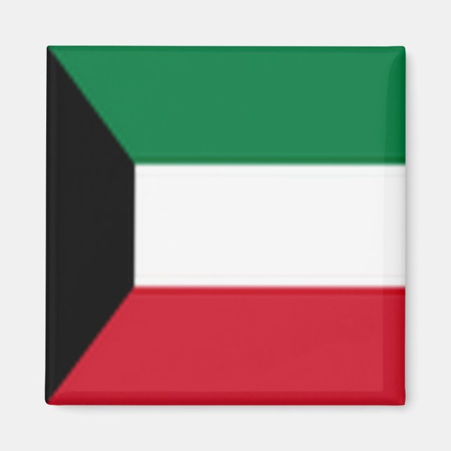 zKW001 Kuwaiti FLAGGA Kuwait, Fridge Magnet (Framsidan)
