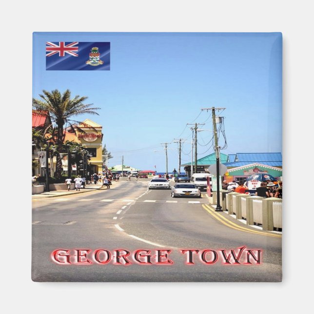 zKY003 GEORGE TOWN, Caymanöarna, Fridge Magnet (Framsidan)
