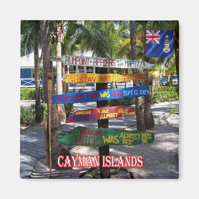 zKY007 CAYMAN ISLANDS, Signs Rum Point, Fridge Magnet (Framsidan)