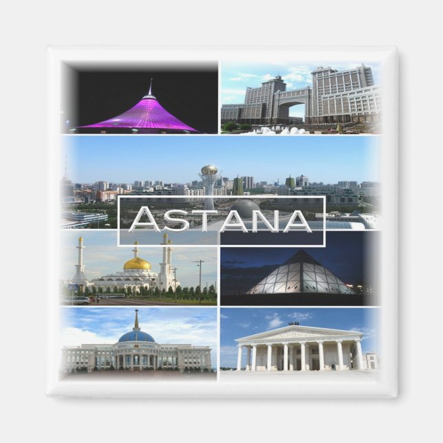 zKZ004 ASTANA mosaic, Kazakstan, Asien, Fridge Magnet (Framsidan)