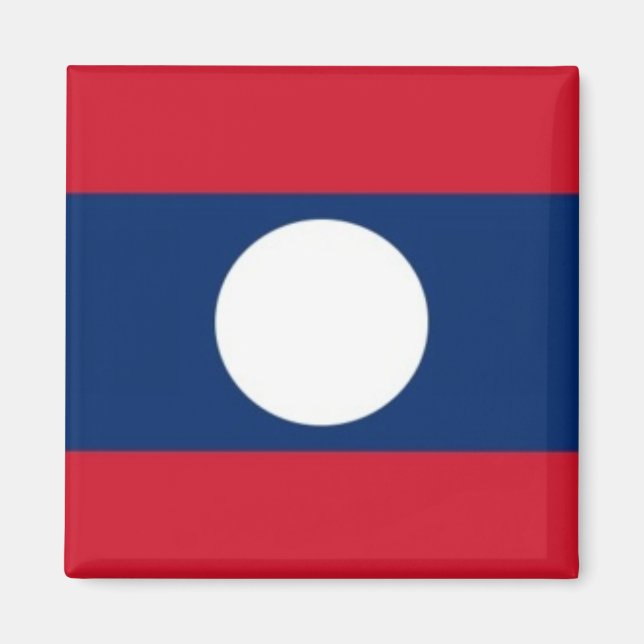 zLA001 FLAGGA LAOS, Fridge Magnet (Framsidan)