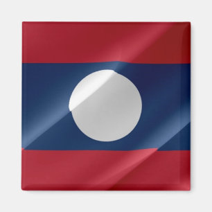 zLA002-wave-FLAGGA-LAOS, Fridge-magnet Magnet
