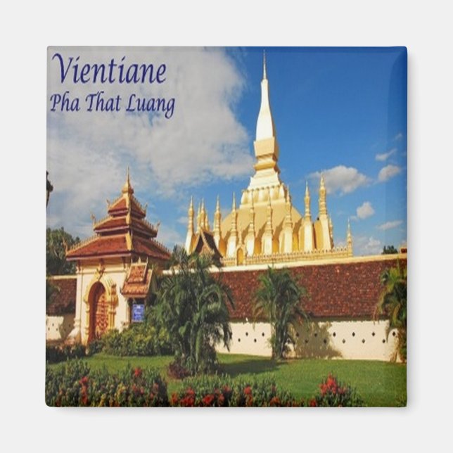 zLA005 PHA SOM LUANG Vientiane, Laos Asia, Fridge Magnet (Framsidan)