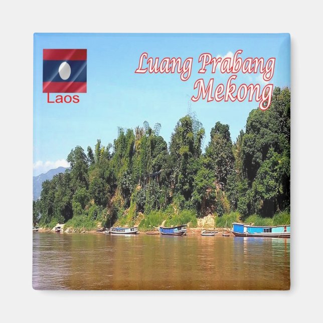 zLA012 MEKONG Luang Prabang, Laos, Asien, Fridge Magnet (Framsidan)