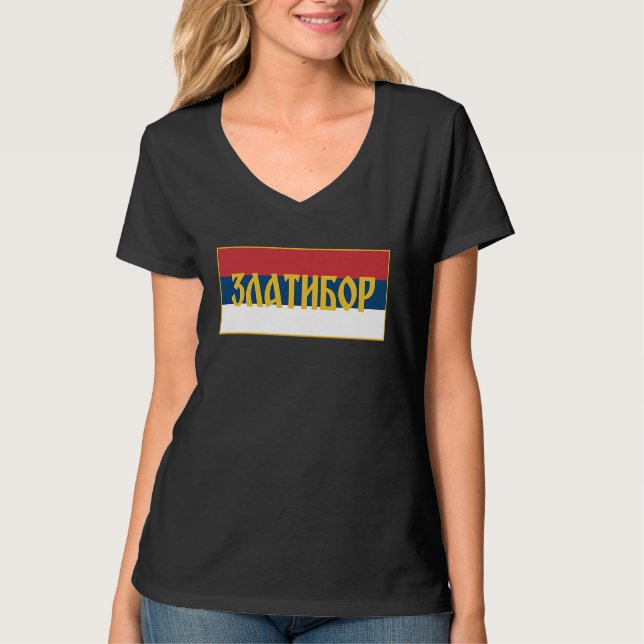 Zlatibor Planina Tornik Srpska Zastava Serbisk Fla T Shirt (Framsida)