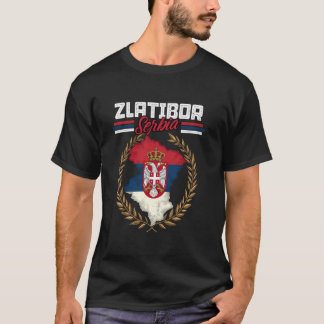 Zlatibor Serbien Resa Serbisk Flagga Karta Srbija T Shirt