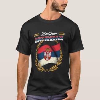 Zlatibor Serbien Souvenir Srbija Flagga T Shirt