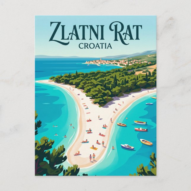 Zlatni Rat Kroatien Vykort (Framsida)