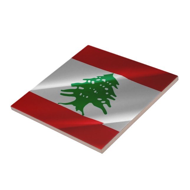 zLB002 viftande libanesiska FLAGGAN Libanon, Kakelplatta (Sidan)