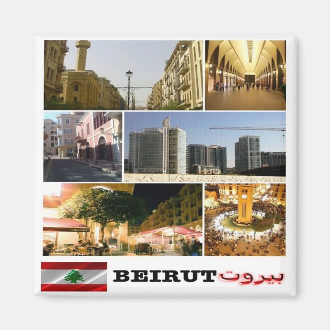 zLB011 BEIRUT collage, Libanon, Asien, Fridge Magnet (Framsidan)