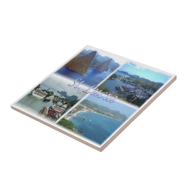 zLC003 SAINT LUCIA, Mosaic, Amerika Kakelplatta (Sidan)