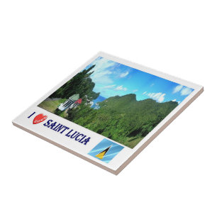 zLC004 SAINT LUCIA I Kärlek, Amerika, Kakelplatta