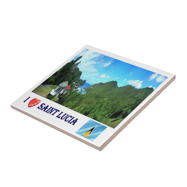 zLC004 SAINT LUCIA I Kärlek, Amerika, Kakelplatta (Sidan)