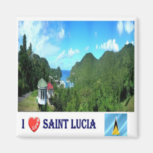 zLC004 SAINT LUCIA Jag älskar, Amerika, Kylskåp Magnet