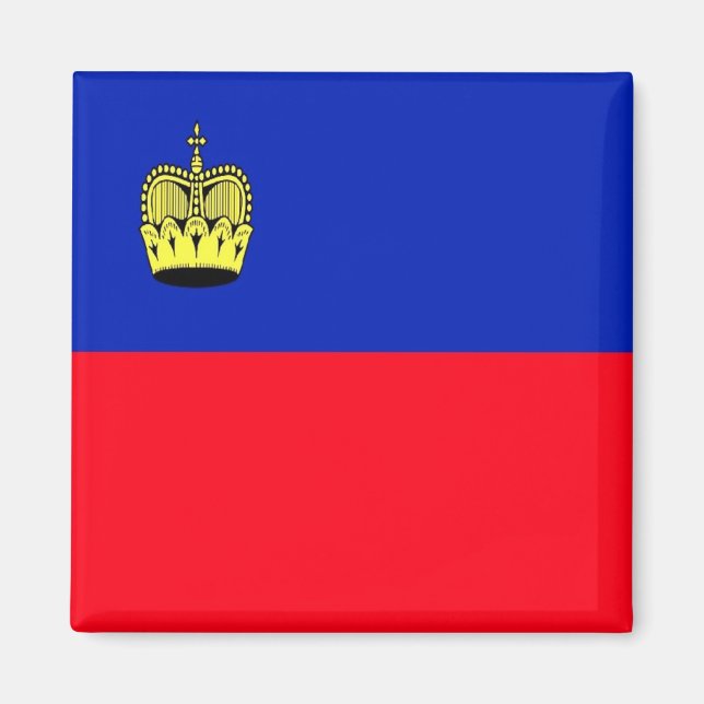 zLI001 FLAGGA LIECHTENSTEIN - Fridge Magnet (Framsidan)