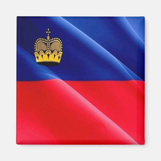 zLI002 LIECHTENSTEIN-FLAGGA - Fridge Magnet (Framsidan)