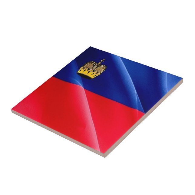zLI002 LIECHTENSTEIN-FLAGGA - Fridge Magnet K Kakelplatta (Sidan)