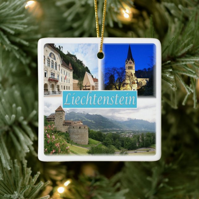 zLI003 VADUZ Liechtenstein Julgransprydnad Keramik (Träd)