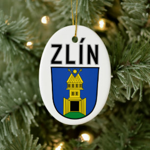 Zlíns vapen, Tjeckien Julgransprydnad Keramik