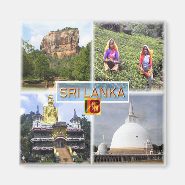 zLK003 SIGIRIJA, GOLDEN TEMPLE, Sri Lanka, Fridge Magnet (Framsidan)